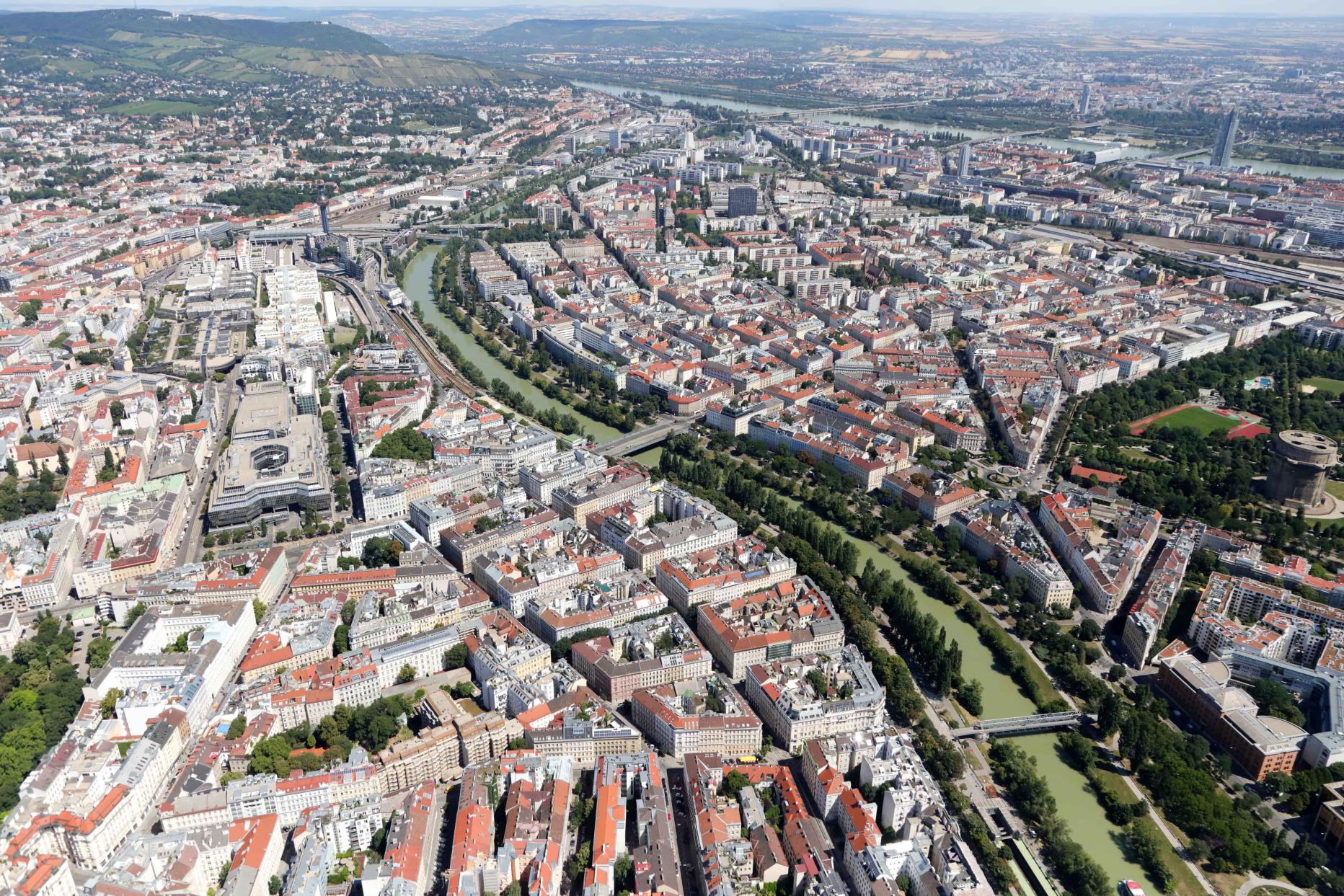 Hochauflösende Luftbilder zeigen Wien aus ungewöhnlicher Perspektive