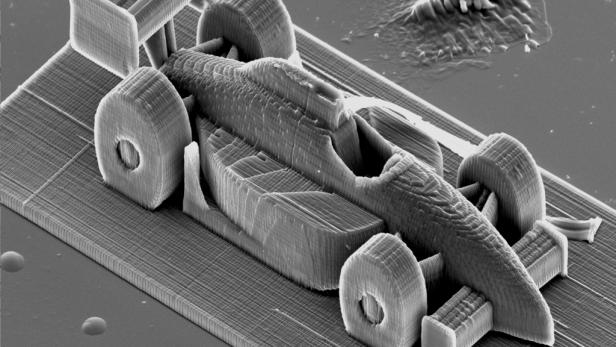 Ein Rennauto mit ca. 285 µm Länge - gedruckt an der TU Wien