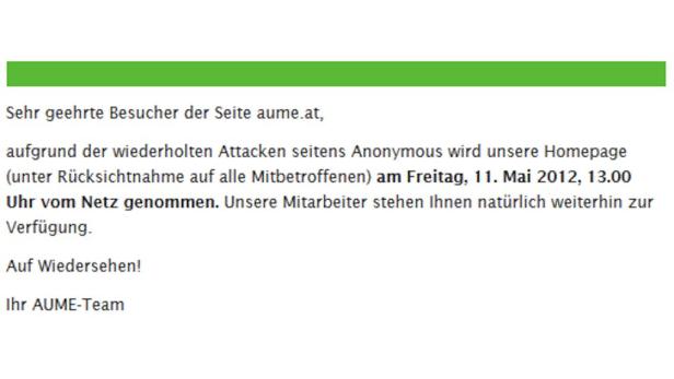 Die auf der Webseite der Austro-Mechana publizierte Meldung.