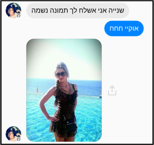 Eine der fiktiven Damen, die israelischen Soldaten schöne Augen macht