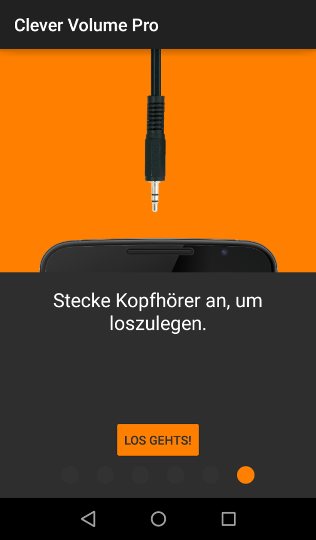 Ein Smartphone-Bildschirm fordert dazu auf, Kopfhörer anzuschließen.