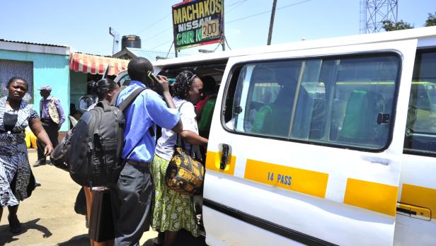 A bus in Nairobi, Kenya.