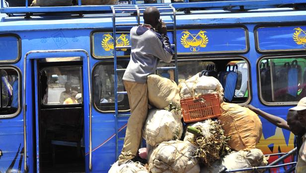A bus in Nairobi, Kenya.