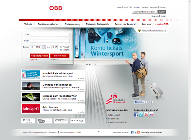 Website der ÖBB