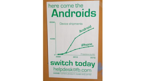 Im Facebook-Hauptquartier hängen derzeit viele Pro-Android-Plakate