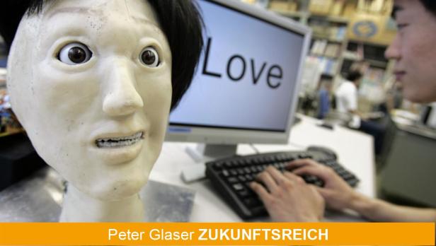 REUTERSA humanoid robot named Kansei, meaning "sensibility" in Japanese, makes a facial expression depicting "happiness", next to the word "Love" during a demonstration at a laboratory of Meiji Universitys Robot and Science Institute in Kawasaki, south of