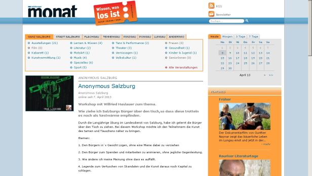 Falscher Event-Eintrag von Anonymous Salzburg