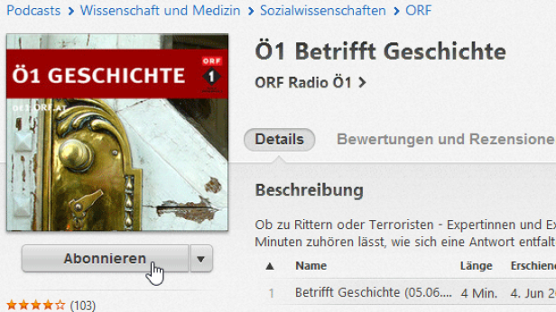 Abonnieren per iTunes