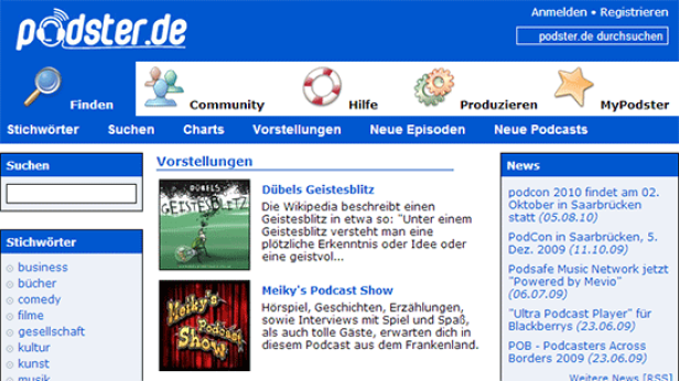 Podcast-Verzeichnis Podster.de