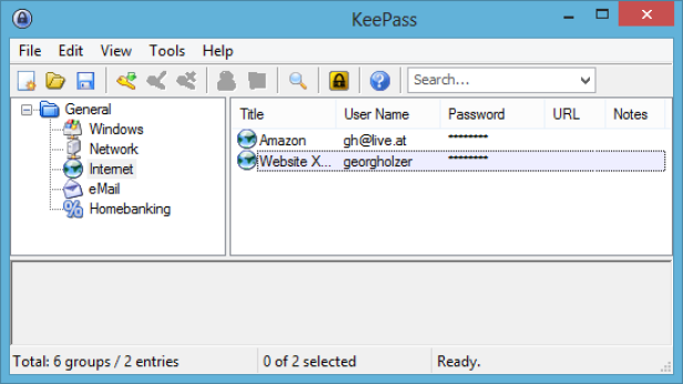 Die KeePass-Anwendung