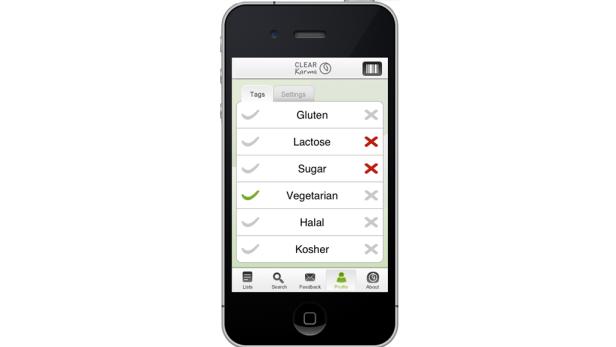 Die iPhone-App von ClearKarma