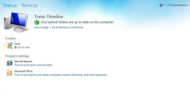 In Windows Live Mesh kann man bestimmen, welcher Ordner synchronisiert werden soll.