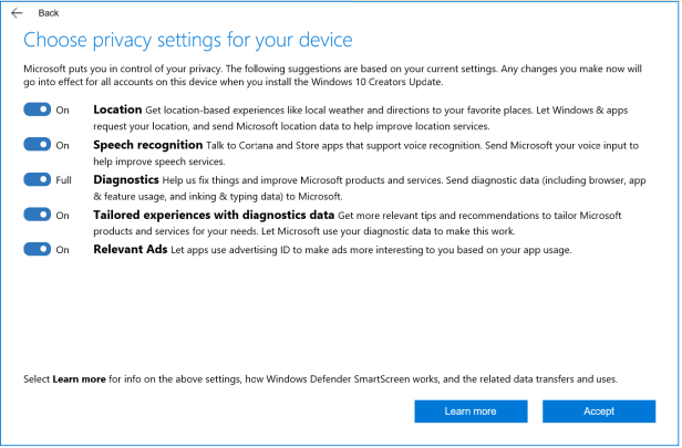 Windows 10 Datenschutz
