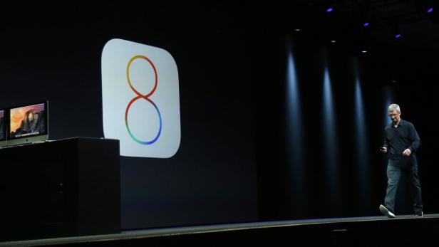 Apple CEO Tim Cook introduces the IOS 8 operating