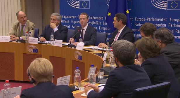 Facebook's CEO Mark Zuckerberg answers questions about the improper use of millions of users' data by a political consultancy, at the European Parliament in Brussels