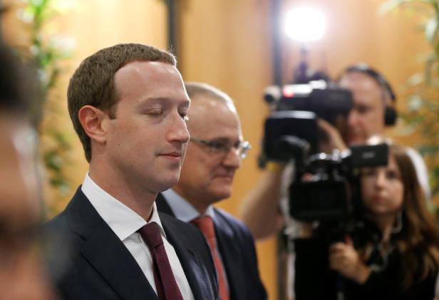 Facebook's CEO Mark Zuckerberg arrives at the European Parliament to answer questions in Brussels