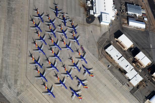 US-SOUTHWEST-PARKS-GROUNDED-BOEING-737-MAX-PLANES-AT-REMOTE-CALI