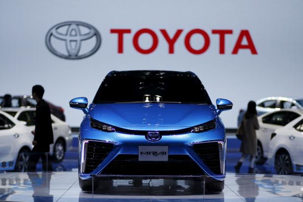 FILE PHOTO: A Toyota Mirai car is seen during a presentation at the 16th Shanghai International Automobile Industry Exhibition in Shanghai