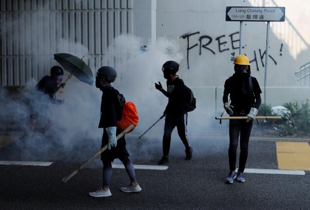 Protests as Hong Kong marks the 70th anniversary of the founding of the People's Republic of China