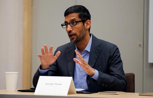 Google CEO Pichai attends a roundtable in Dallas