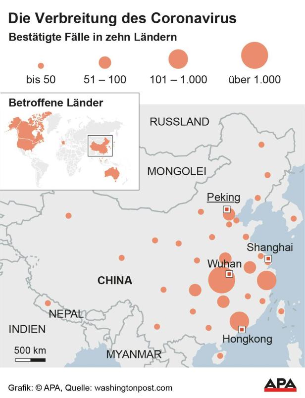 Die Verbreitung des Coronavirus