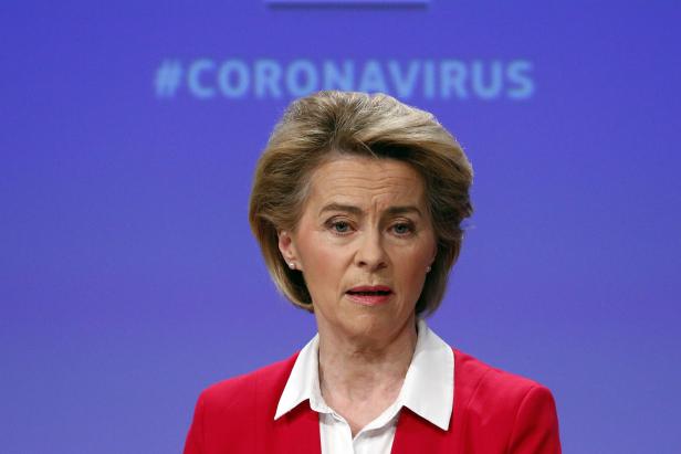 EC President von der Leyen speaks on coronavirus disease (COVID-19) in Brussels EC President von der Leyen speaks on coronavirus disease (COVID-19) in Brussels