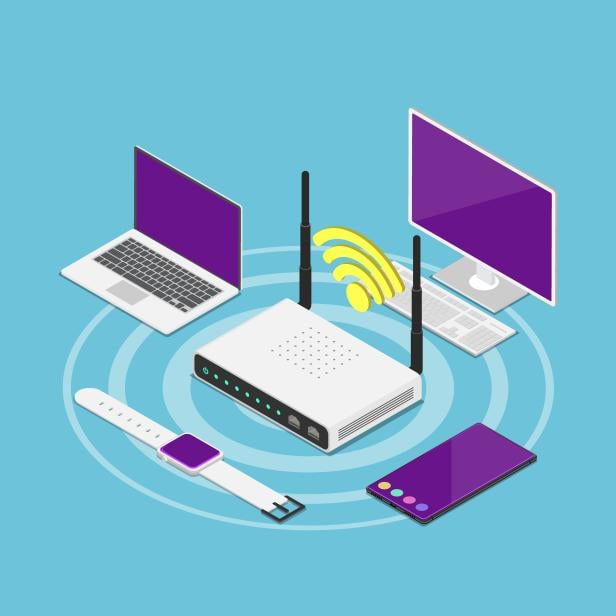 Isometric electronic devices connected to a WiÃ¢ÂÂFi router