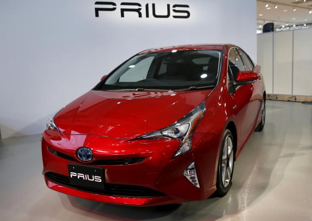 Toyota Motor Corp's new Prius hybrid car is displayed during its Japan launch event in Tokyo