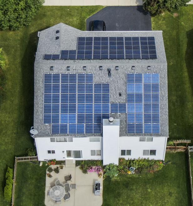 Solar panels on private homes