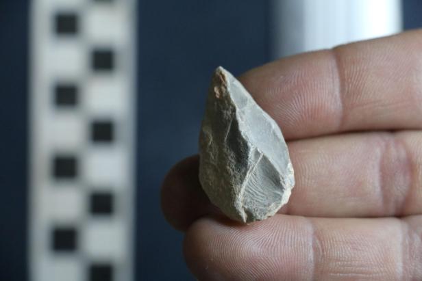 A prehistoric stone tool found at a cave in Zacatecas in central Mexico