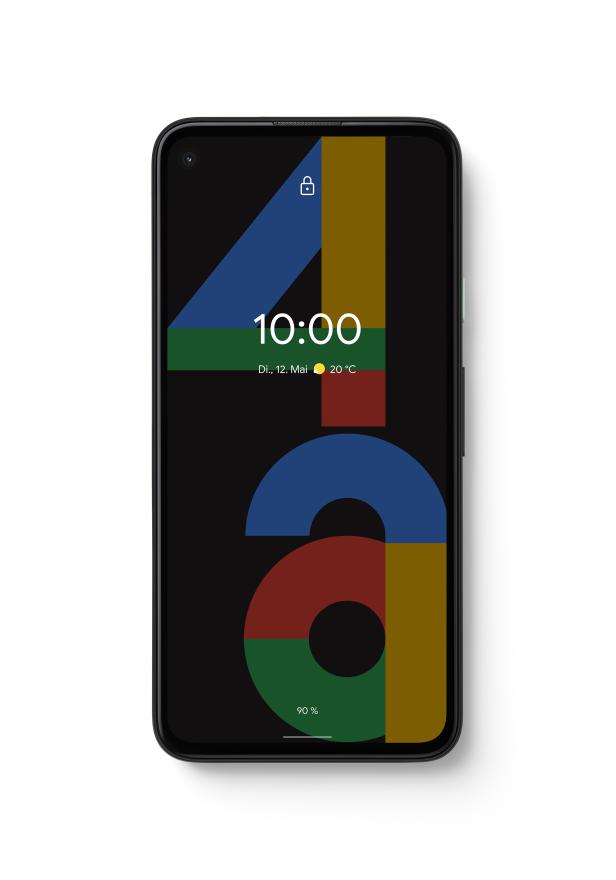 Ein Smartphone zeigt den Sperrbildschirm mit der Uhrzeit 10:00 Uhr und dem Datum Dienstag, 12. Mai.