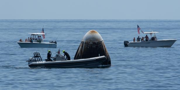 SpaceX Demo-2 Landing in the Golf of Mexico