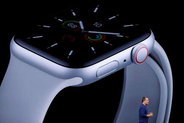 FILE PHOTO: Stan Ng presents the new Apple Watch at an Apple event at their headquarters in Cupertin