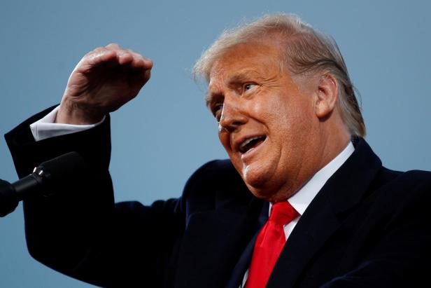 U.S. President Donald Trump attends a campaign event in Fayetteville