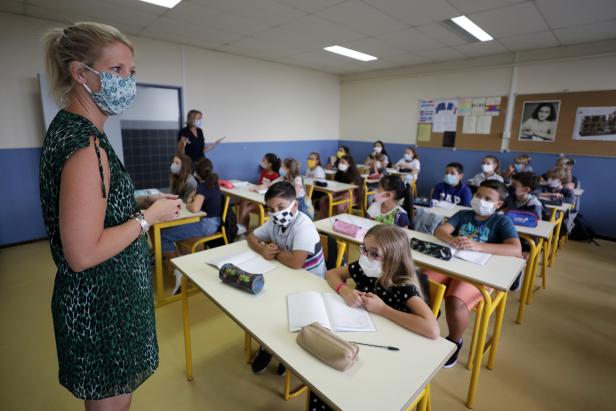 French children resume school after summer break in Nice