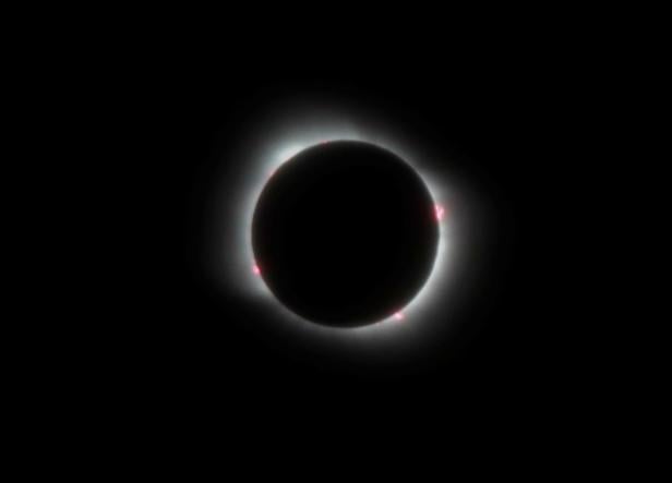 A total solar eclipse, visible in parts of Chile and Argentina, is seen in Las Grutas, in the Rio Negro province, Argentina