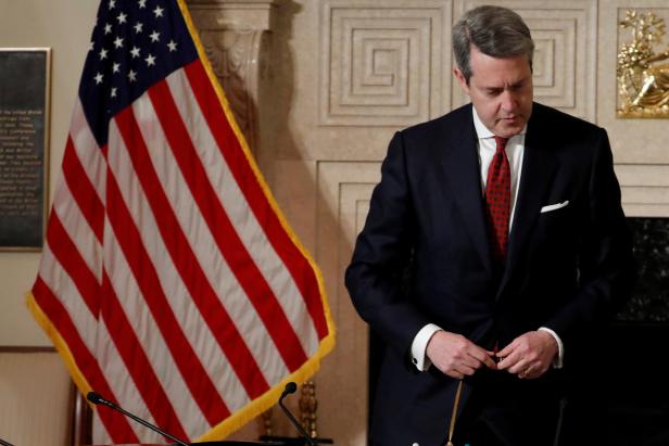 FILE PHOTO: The U.S. Fed's Quarles pictured at a ceremony in Washington