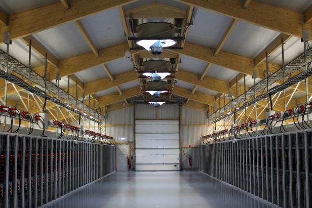 FILE PHOTO: An interior view of U.S. bitcoin mining company Bitfury's mining farm near Keflavik