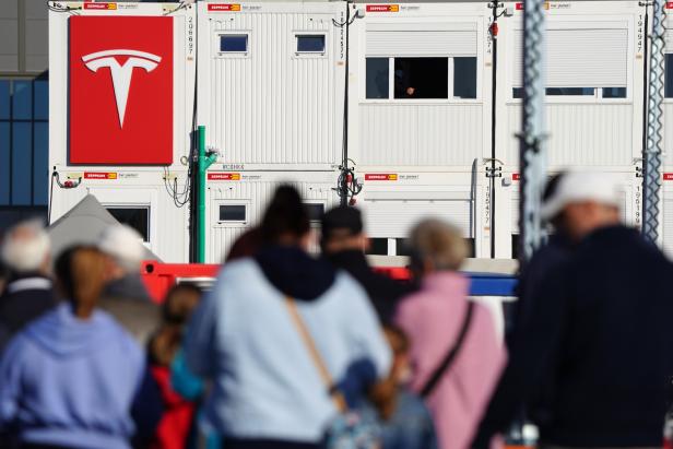 Open door day at Tesla's Gigafactory construction site near Berlin