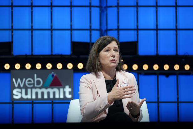 Vice President of the European Commission for Values and Transparency, Vera Jourova speaks during the Web Summit, in Lisbon