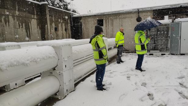 Zwischenspeicher der Wasserstofftankstelle Busgarage Wien Leopoldau