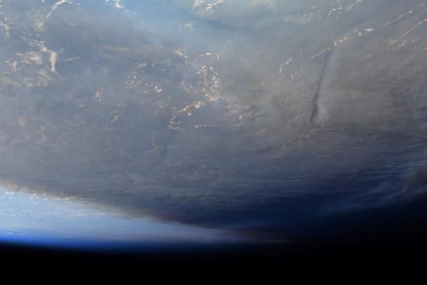 Ash from underwater volcanic eruption in Tonga is visible from the International Space Station