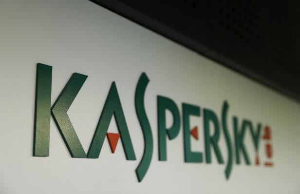 FILE PHOTO: The logo of Russia's Kaspersky Lab is on displayat the company's office in Moscow