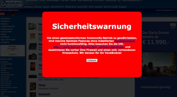 1. April - Sicherheitswarnung bei Geizhals