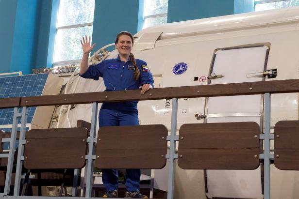 Roscosmos cosmonaut Anna Kikina attends a training session in Star City