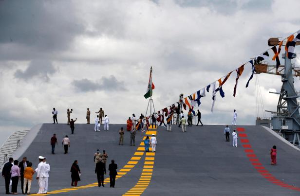 Commissioning ceremony of India's first home-built aircraft carrier INS Vikrant, in Kochi