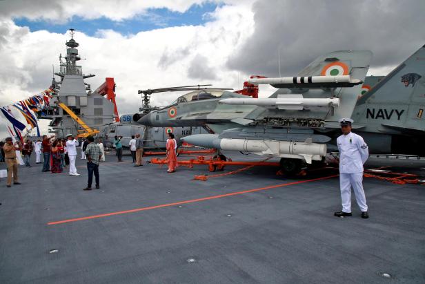 Commissioning ceremony of India's first home-built aircraft carrier INS Vikrant, in Kochi