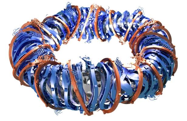  Anordnung der 50 modularen Spulen bei Wendelstein 7-X