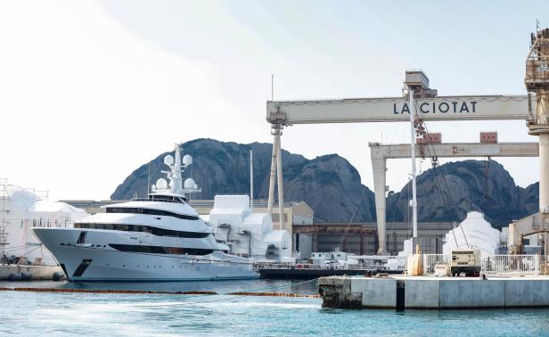 Super yatch "Amore Vero" said to be owned by Rosneft boss, is seen at La Ciotat Port