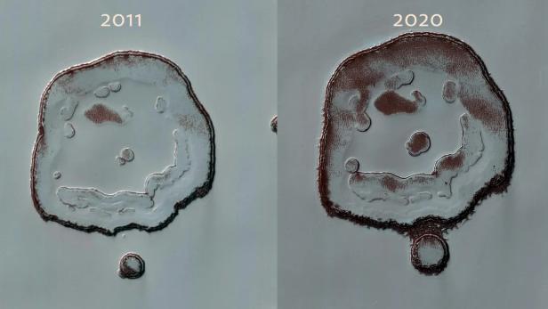 Happy Face Crater am Mars